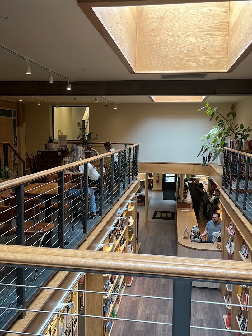 Interior of Visible Voice Books, specialty coffee shop in Cleveland