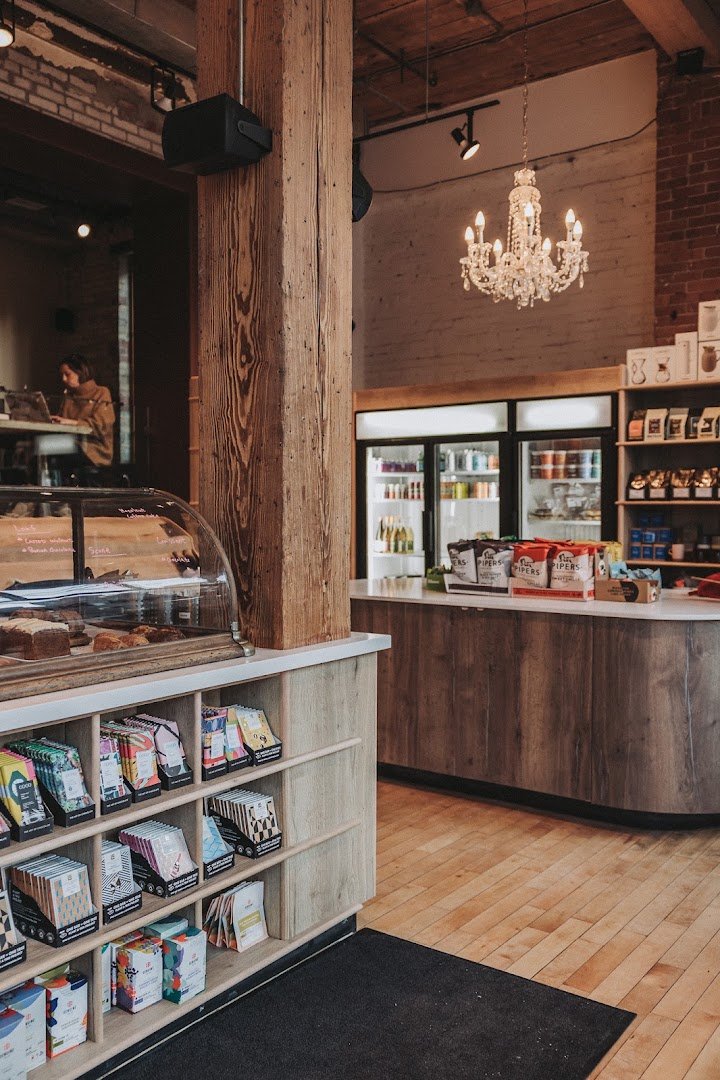 Interior of Dark Horse Espresso Bar, specialty coffee shop in Toronto