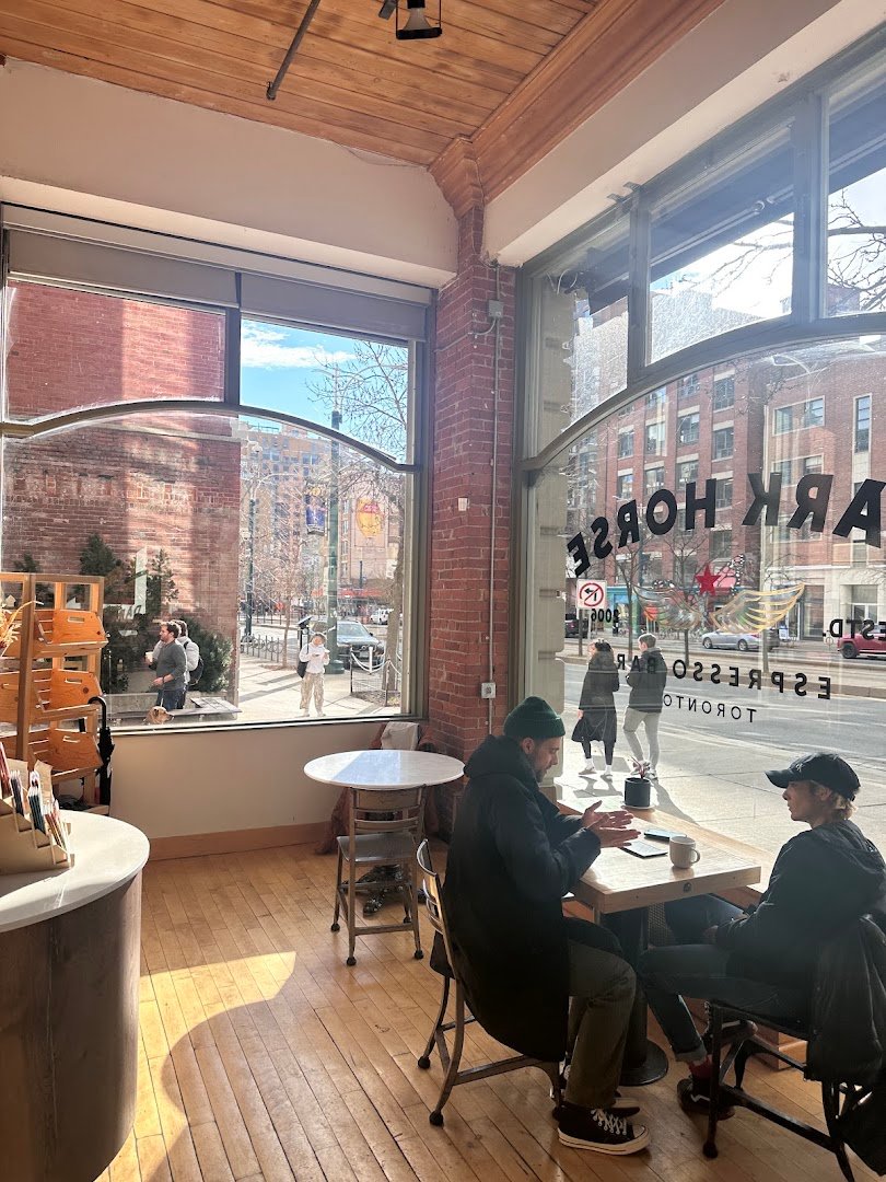Interior of Dark Horse Espresso Bar, specialty coffee shop in Toronto