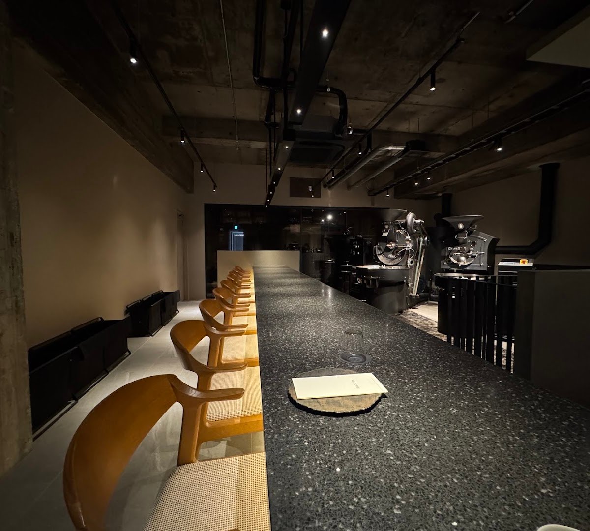 Interior of MEL COFFEE, specialty coffee shop in Osaka