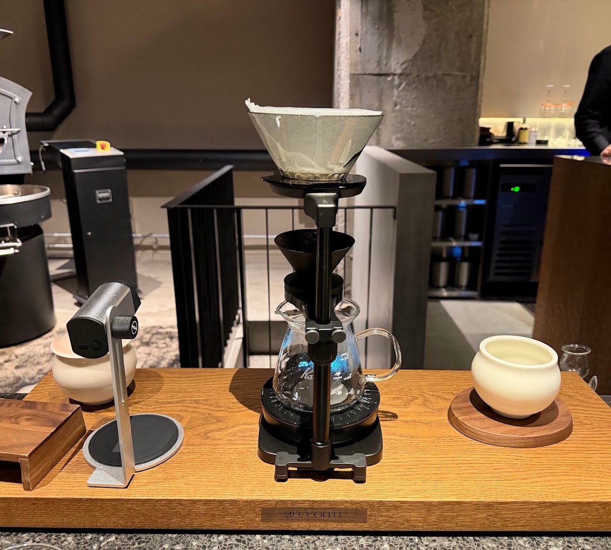 Interior of MEL COFFEE, specialty coffee shop in Osaka