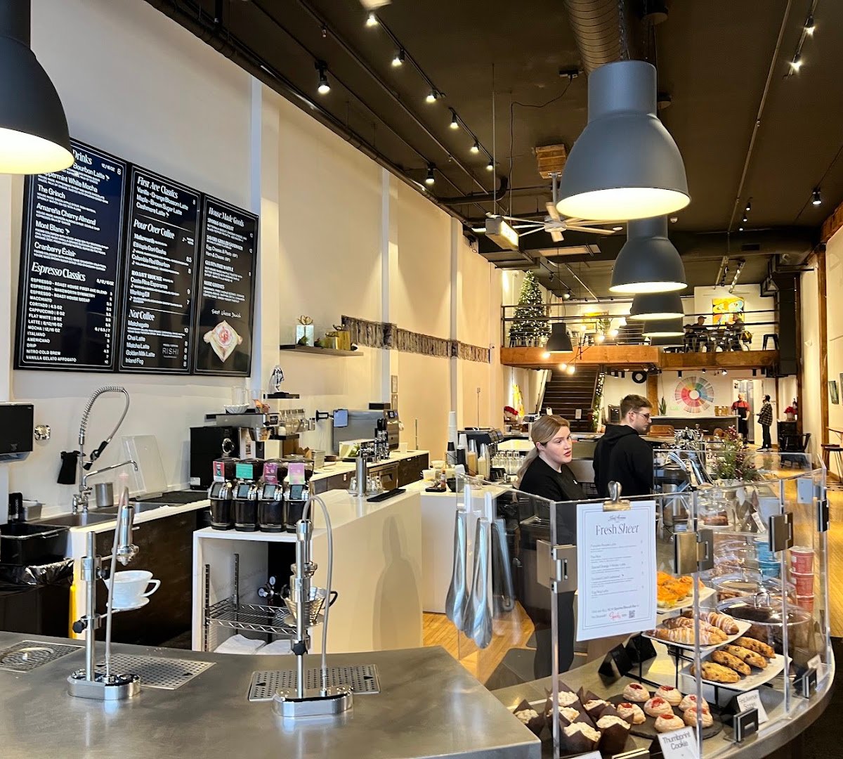 Interior of First Avenue Coffee, specialty coffee shop in Spokane