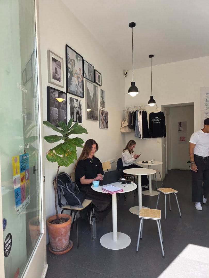 Interior of Ele Ela Café, specialty coffee shop in Lisbon