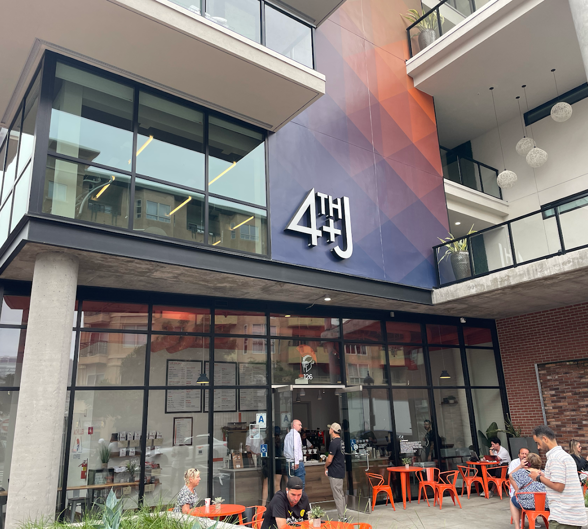 Storefront of Achilles Coffee Roasters Gaslamp, specialty coffee shop in San Diego
