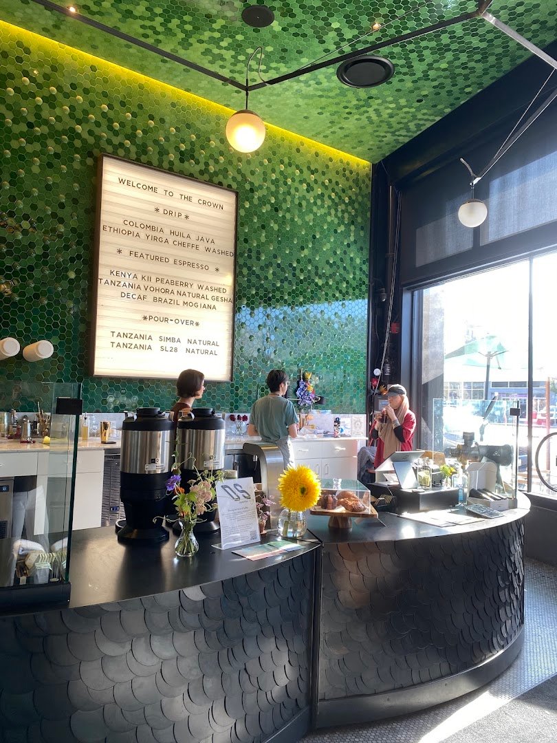 Interior of The Crown: Royal Coffee Lab & Tasting Room, specialty coffee shop in Oakland