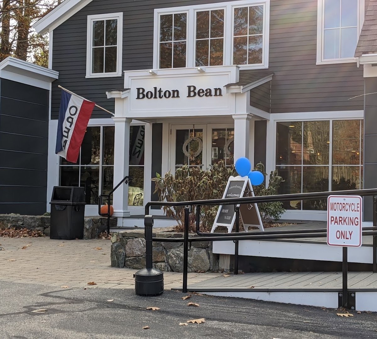Storefront of Bolton Bean, specialty coffee shop in Worcester