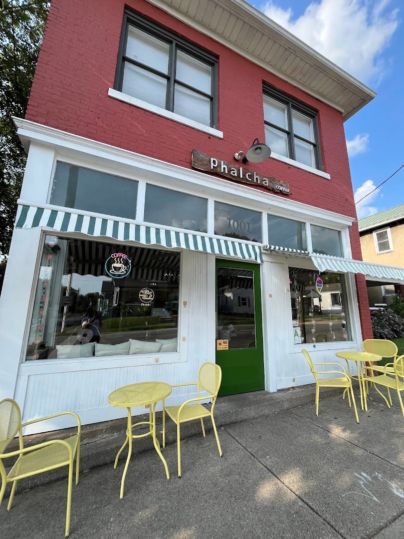 Storefront of Phalcha Coffee, specialty coffee shop in Louisville