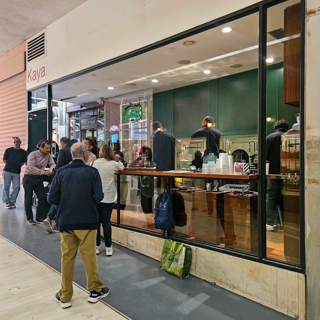 Storefront of KAYA, specialty coffee shop in Athens