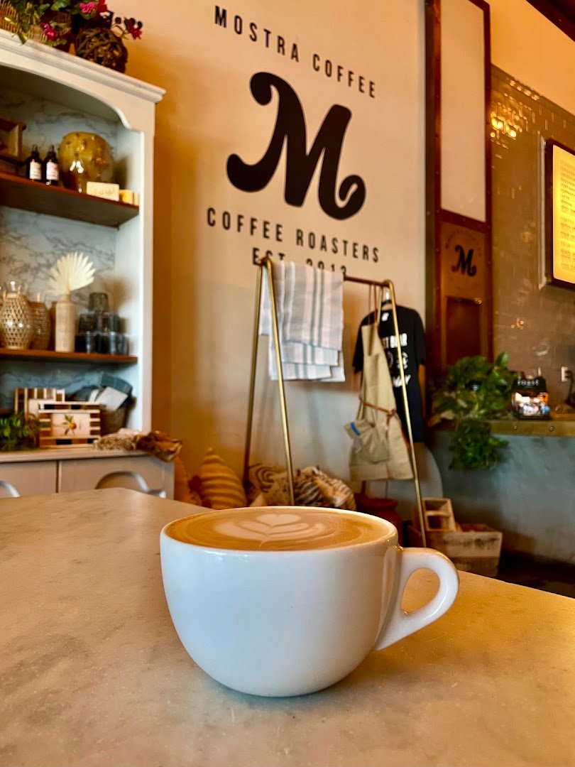 Coffee at Mostra Coffee, specialty coffee shop in San Diego