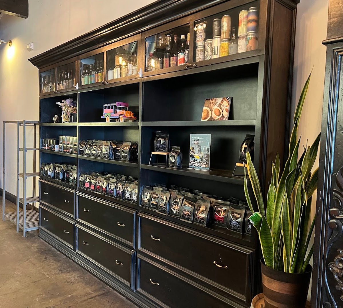 Interior of Mostra Coffee, specialty coffee shop in San Diego