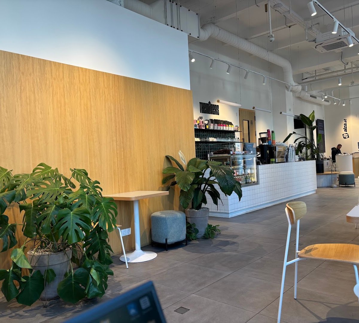 Interior of The Miners Coffee Naschmarkt, specialty coffee shop in Vienna