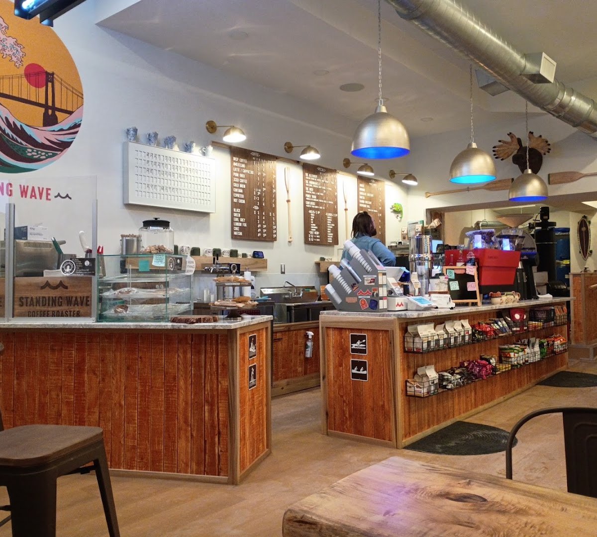 Interior of Standing Wave Coffee, specialty coffee shop in Pittsburgh