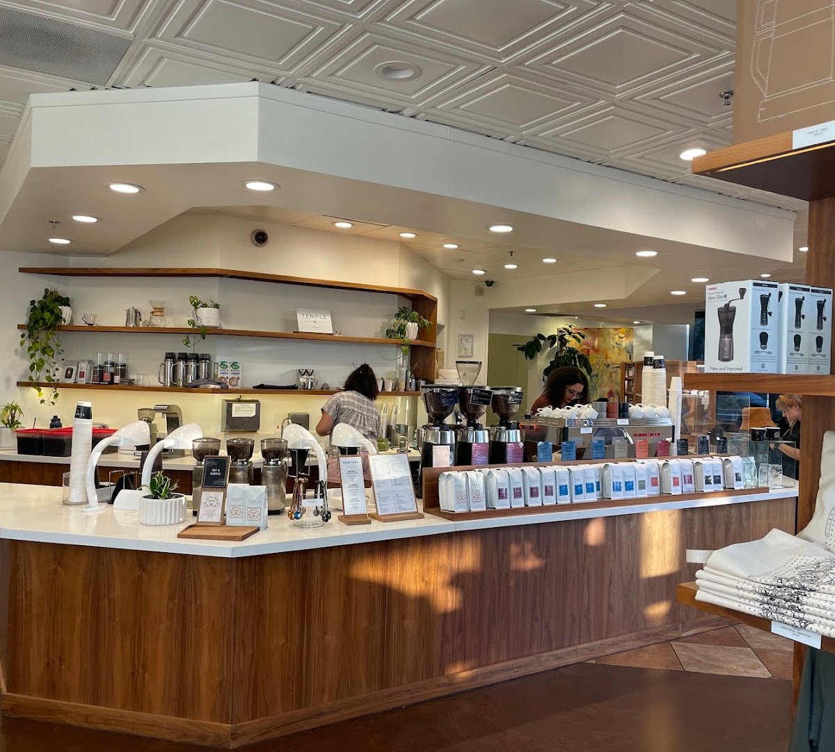 Interior of Temple Coffee Roasters, specialty coffee shop in Sacramento