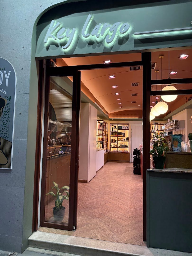 Storefront of Key Largo, specialty coffee shop in Athens
