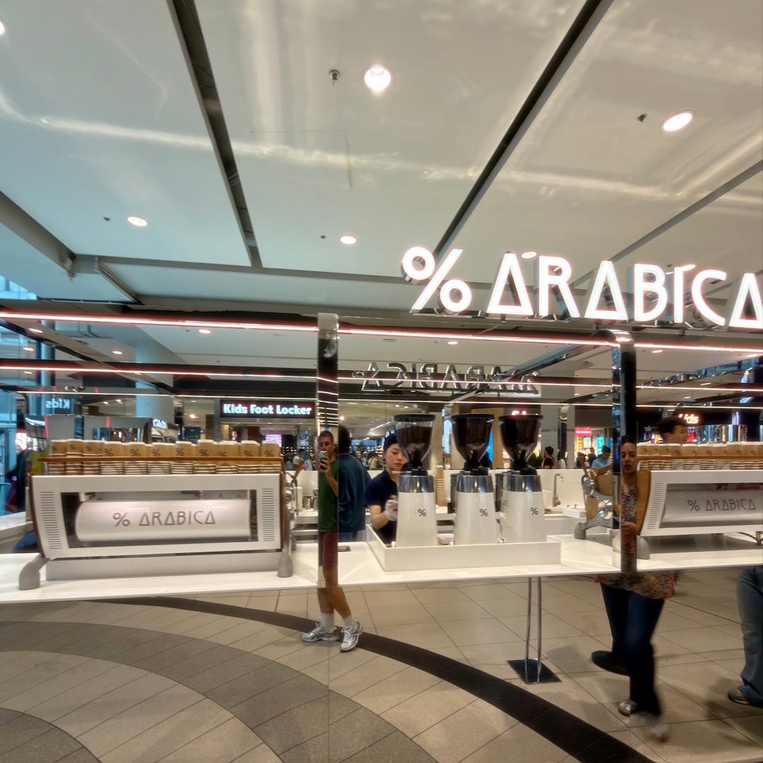 Interior of % Arabica Toronto Eaton Centre, specialty coffee shop in Toronto