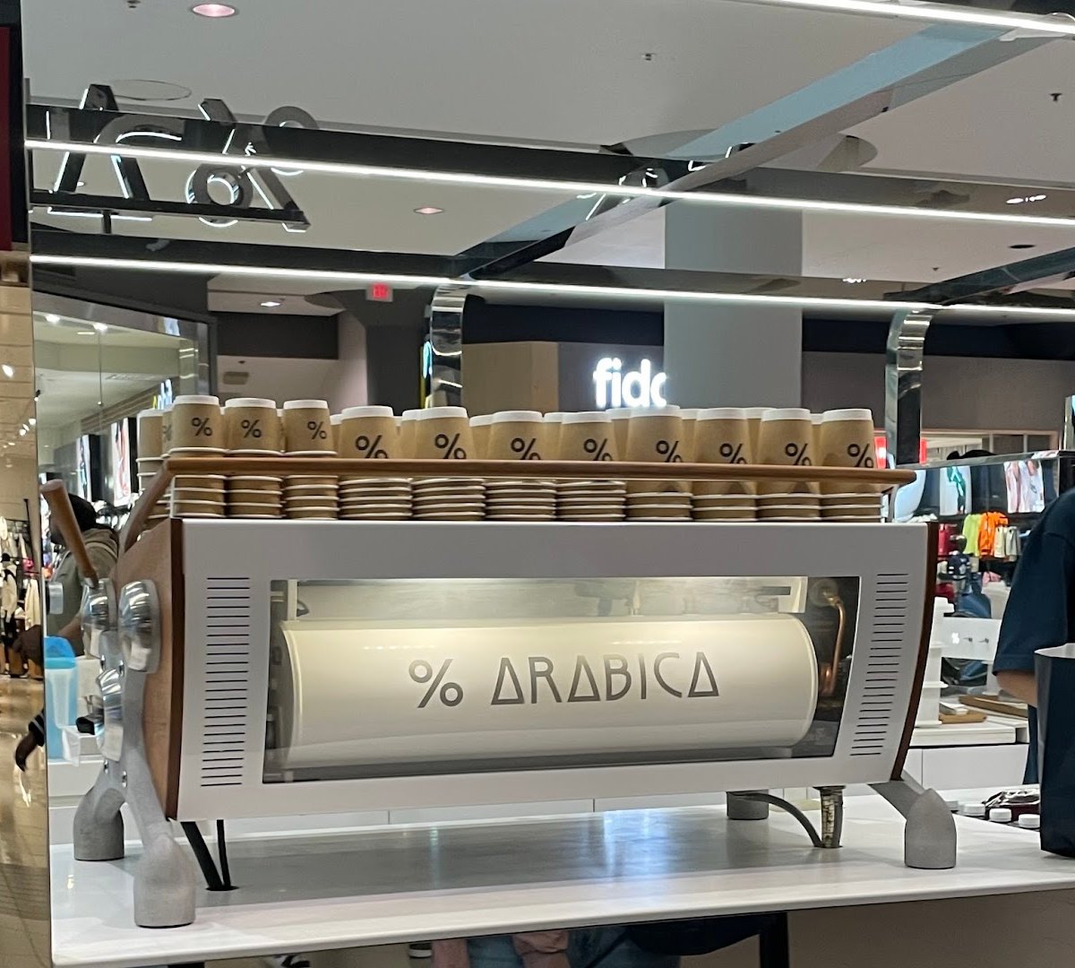 Interior of % Arabica Toronto Eaton Centre, specialty coffee shop in Toronto