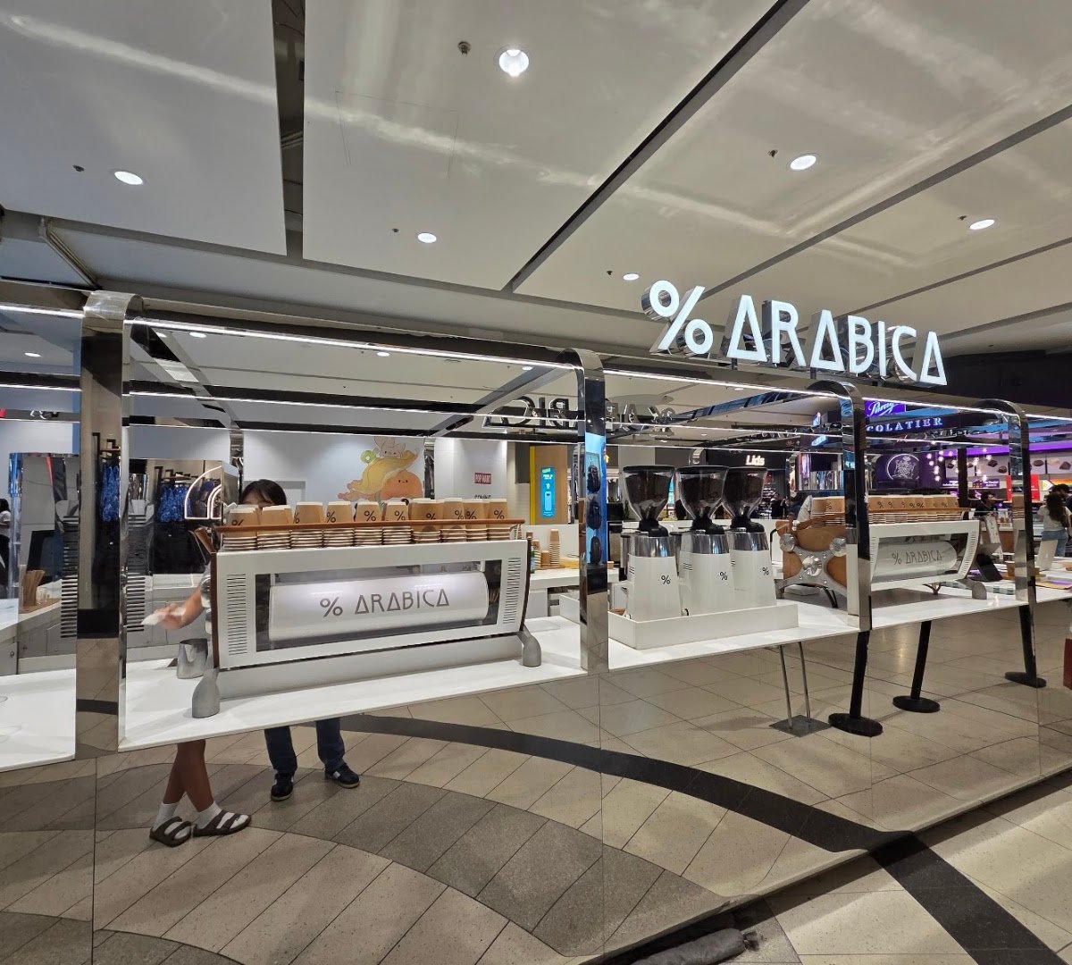 Storefront of % Arabica Toronto Eaton Centre, specialty coffee shop in Toronto