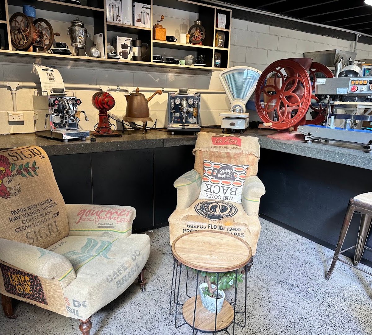 Interior of Roma Coffee Roasters, specialty coffee shop in Auckland