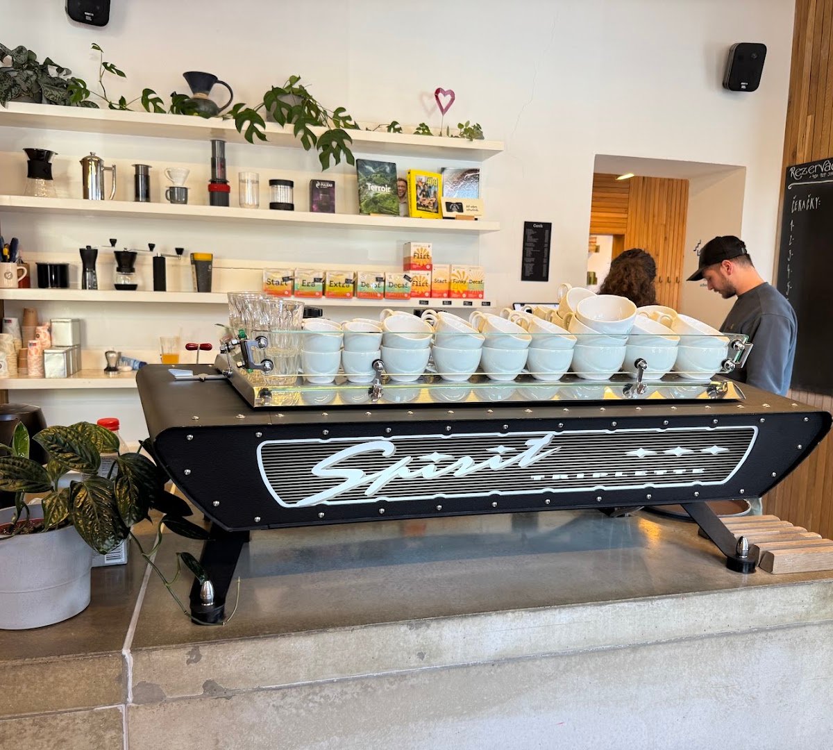 Interior of Místo, specialty coffee shop in Prague