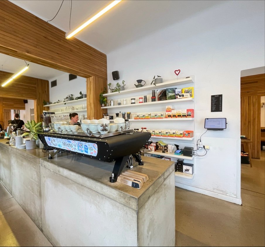 Interior of Místo, specialty coffee shop in Prague