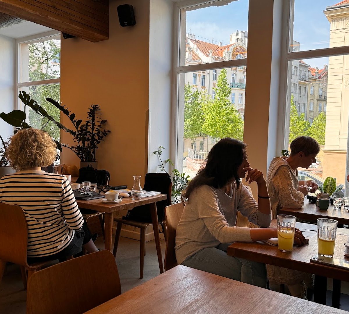 Interior of Místo, specialty coffee shop in Prague