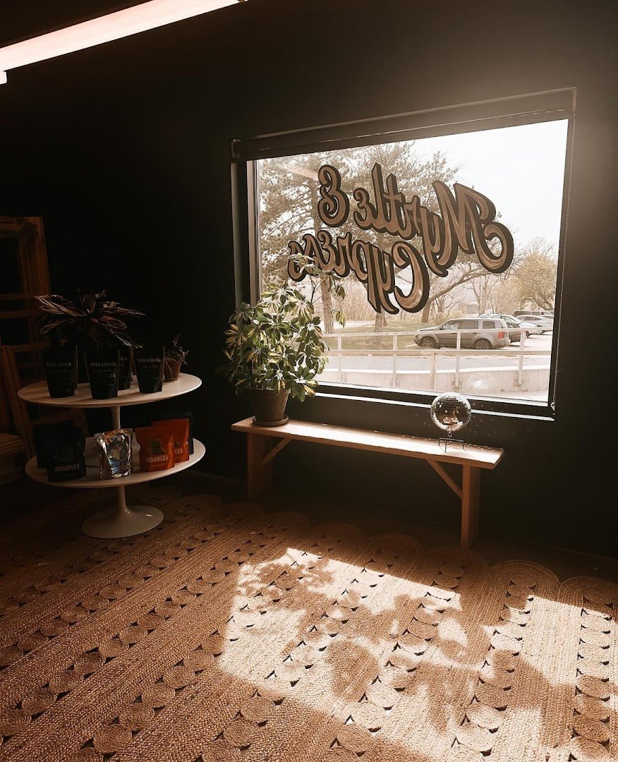Interior of Myrtle&Cypress Coffeehouse, specialty coffee shop in Omaha