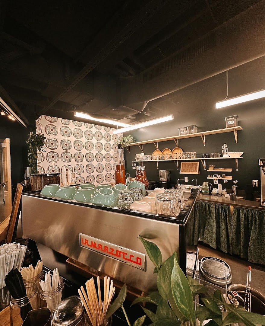 Interior of Myrtle&Cypress Coffeehouse, specialty coffee shop in Omaha