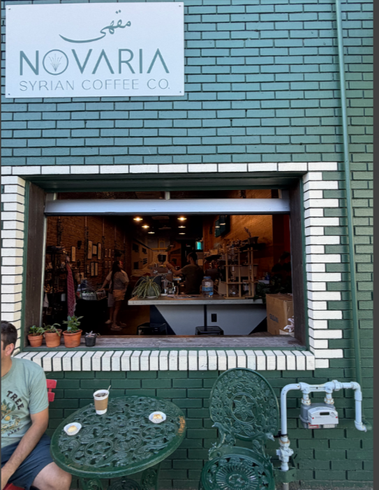 Storefront of Novaria coffee co., specialty coffee shop in Pittsburgh