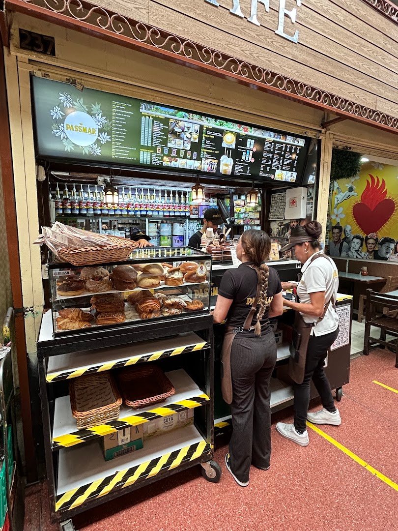Interior of Café Passmar, specialty coffee shop in Mexico City