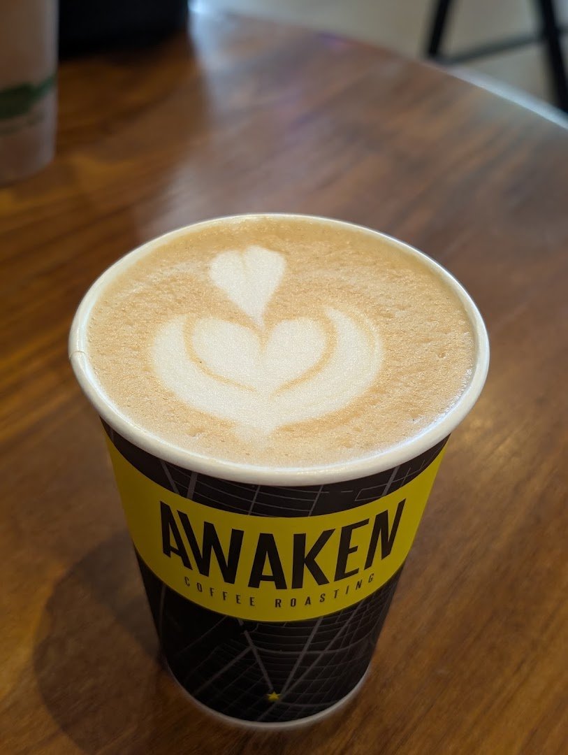 Coffee at Awaken Cafe & Roasting, specialty coffee shop in Oakland