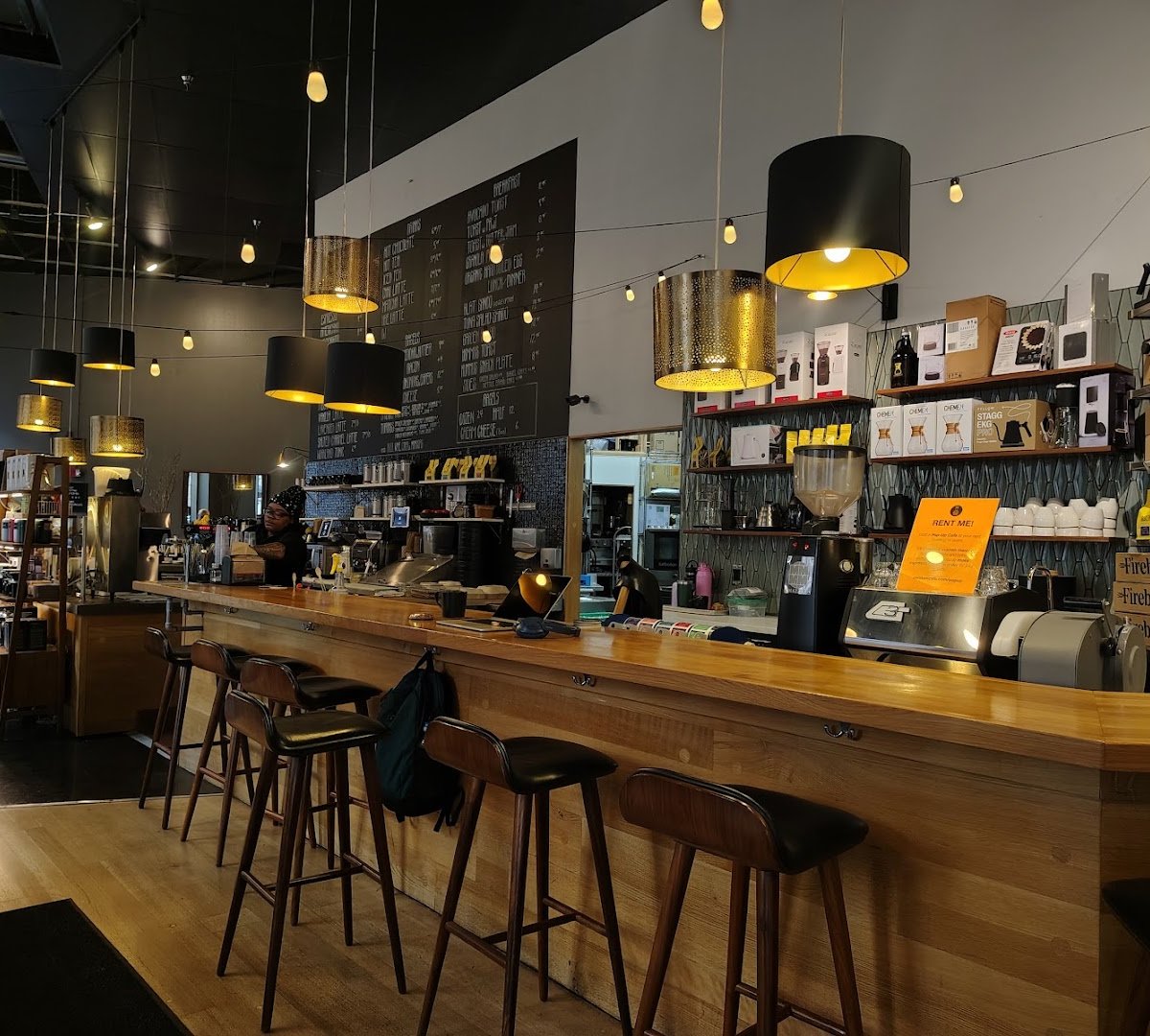 Interior of Awaken Cafe & Roasting, specialty coffee shop in Oakland
