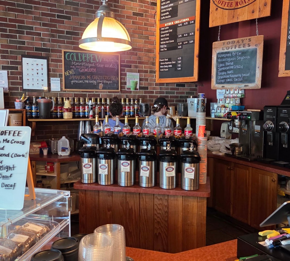 Interior of Finger Lakes Coffee Roasters, specialty coffee shop in Rochester