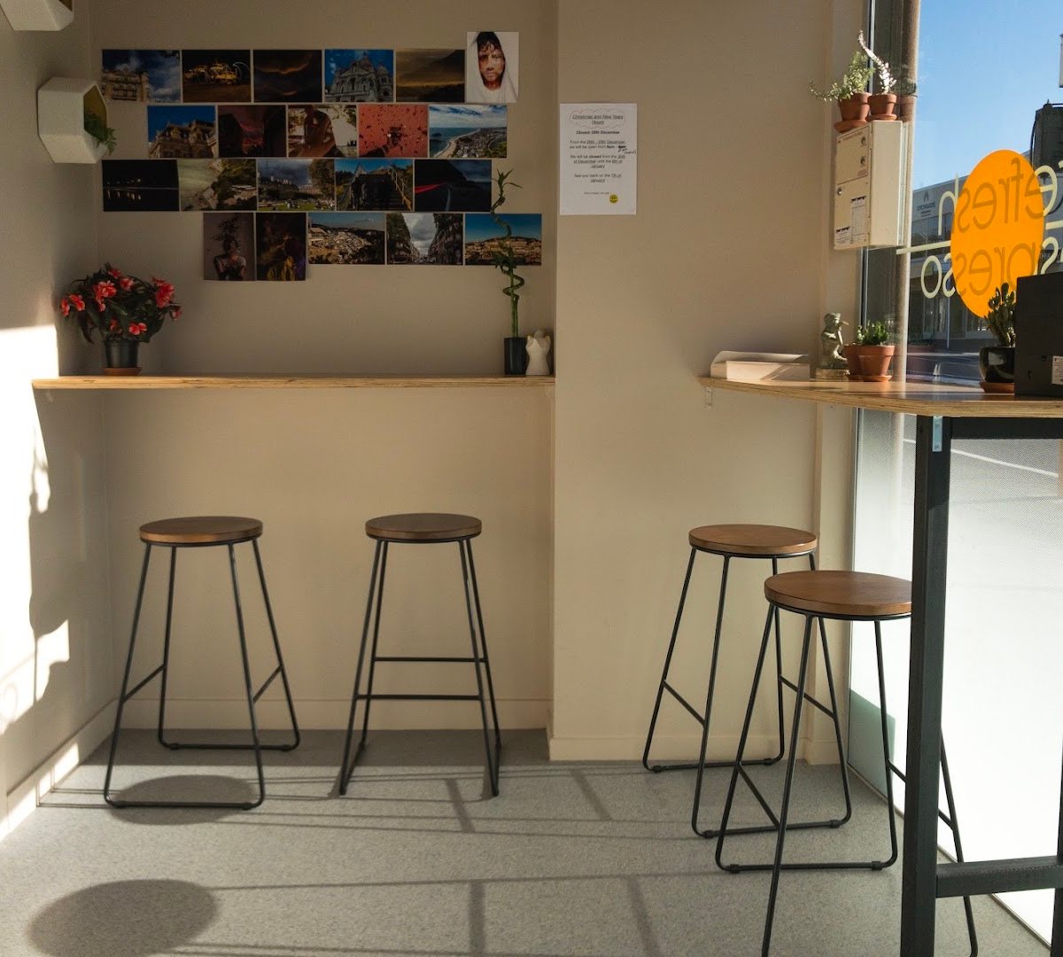 Interior of Refresh Espresso, specialty coffee shop in Wellington