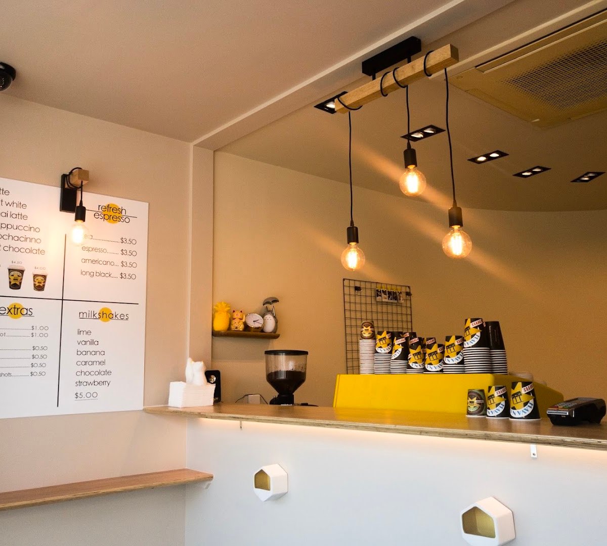 Interior of Refresh Espresso, specialty coffee shop in Wellington