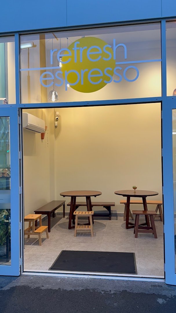 Interior of Refresh Espresso, specialty coffee shop in Wellington