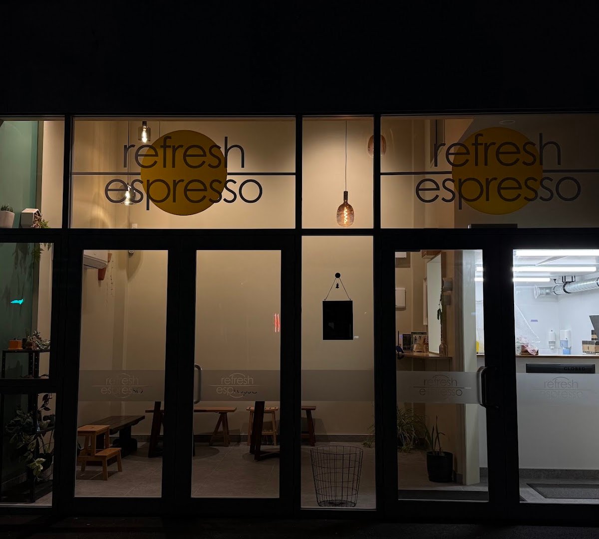 Storefront of Refresh Espresso, specialty coffee shop in Wellington
