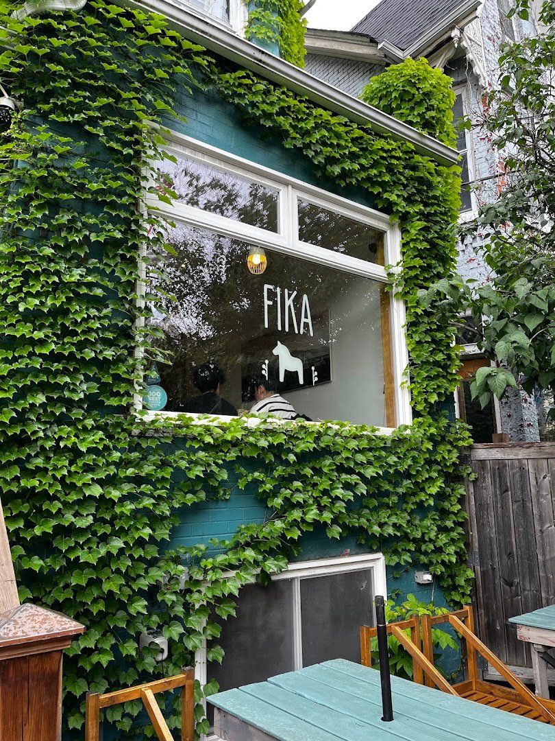 Storefront of FIKA Cafe, specialty coffee shop in Toronto