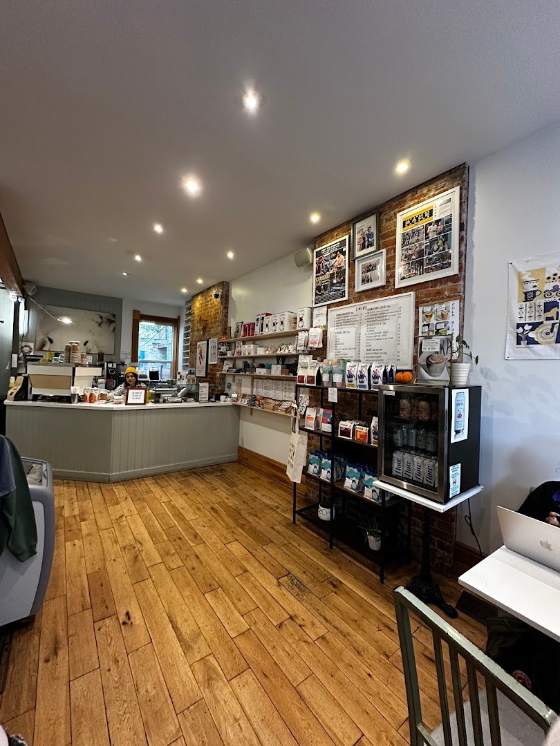 Interior of FIKA Cafe, specialty coffee shop in Toronto