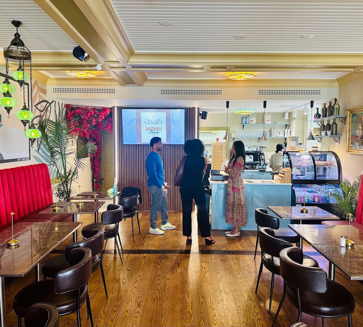 Interior of Qaalii's Cafe, specialty coffee shop in Newark