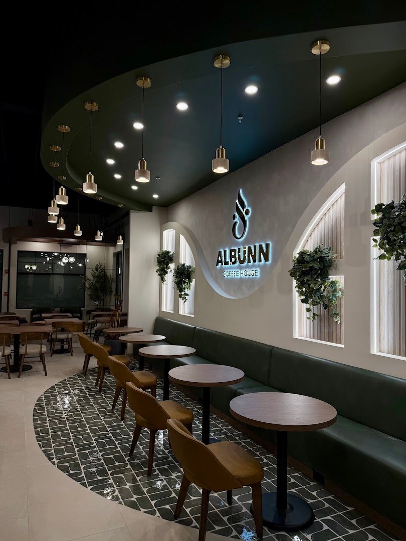 Interior of Albunn Coffee House, specialty coffee shop in Rochester