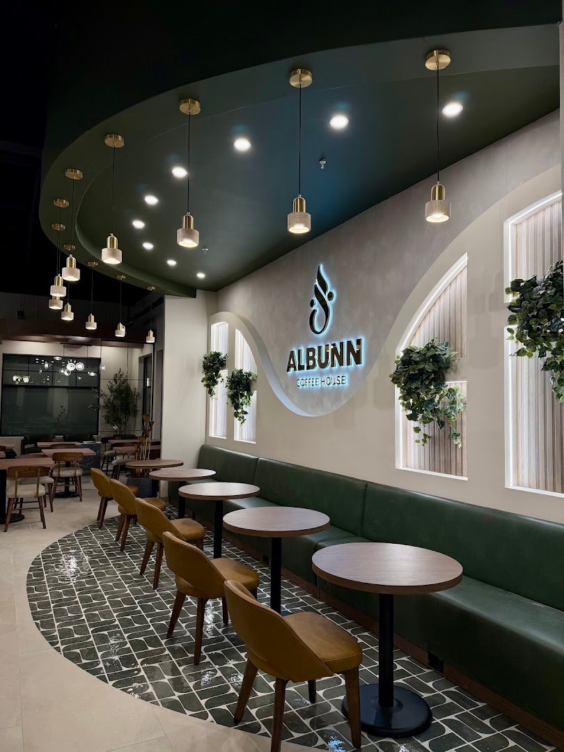 Interior of Albunn Coffee House, specialty coffee shop in Rochester