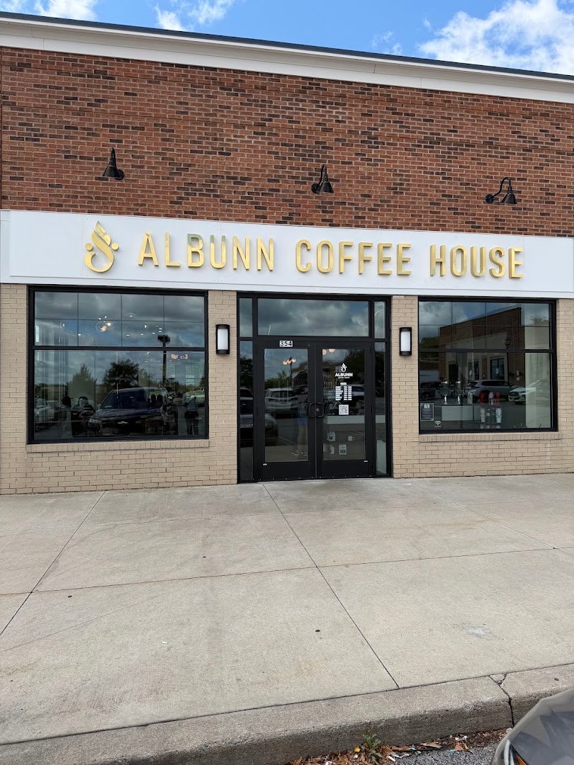 Storefront of Albunn Coffee House, specialty coffee shop in Rochester