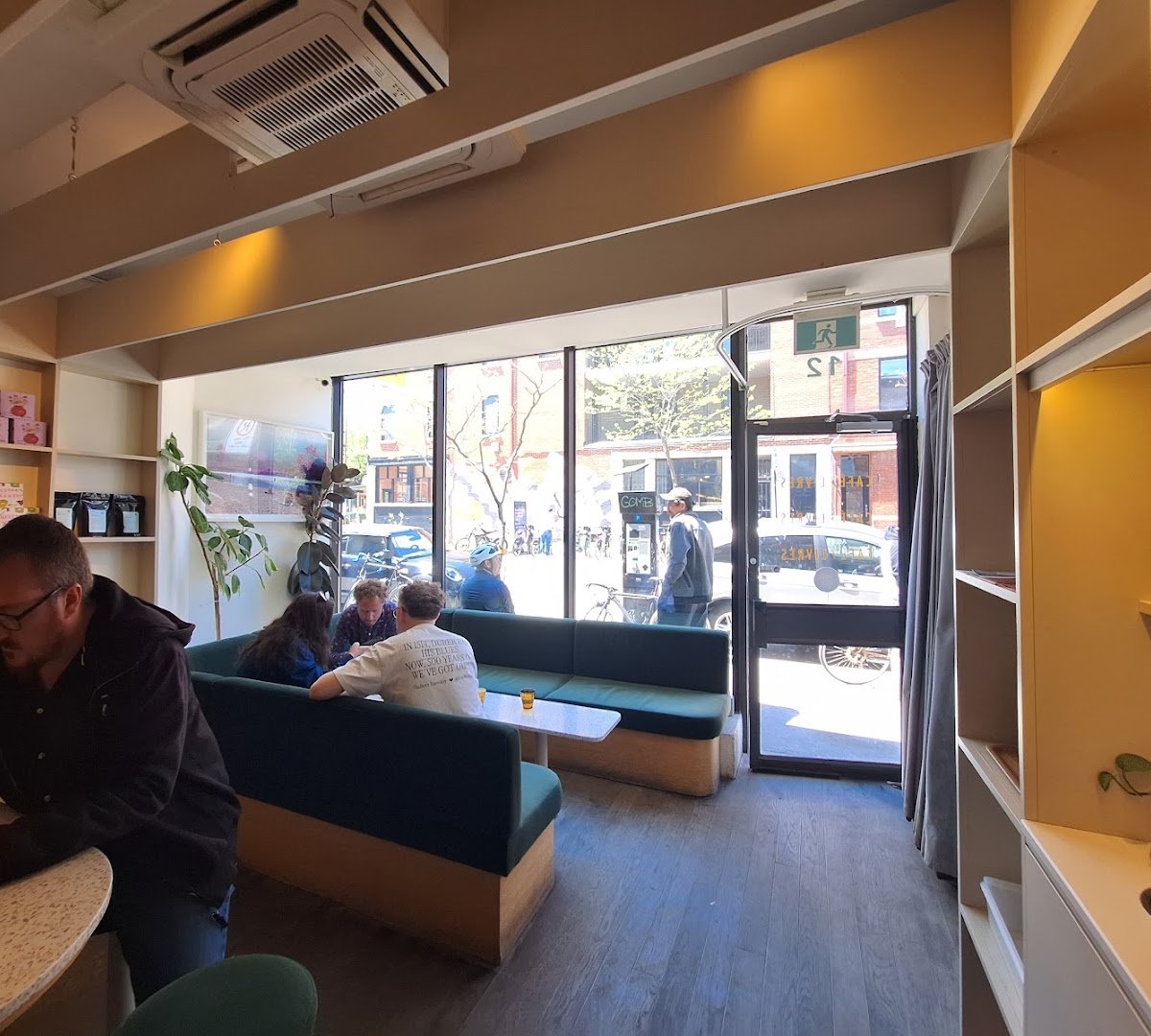 Interior of Café Éclair, specialty coffee shop in Montreal