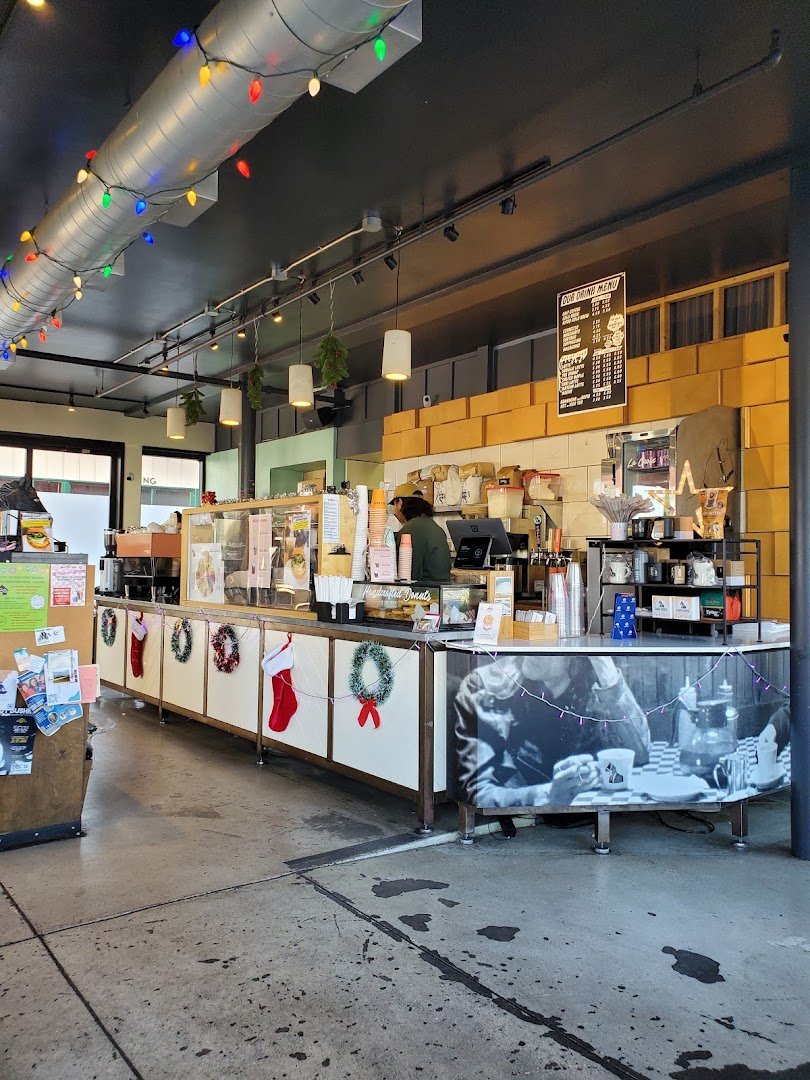 Interior of Dark Horse Coffee Roasters., specialty coffee shop in San Diego