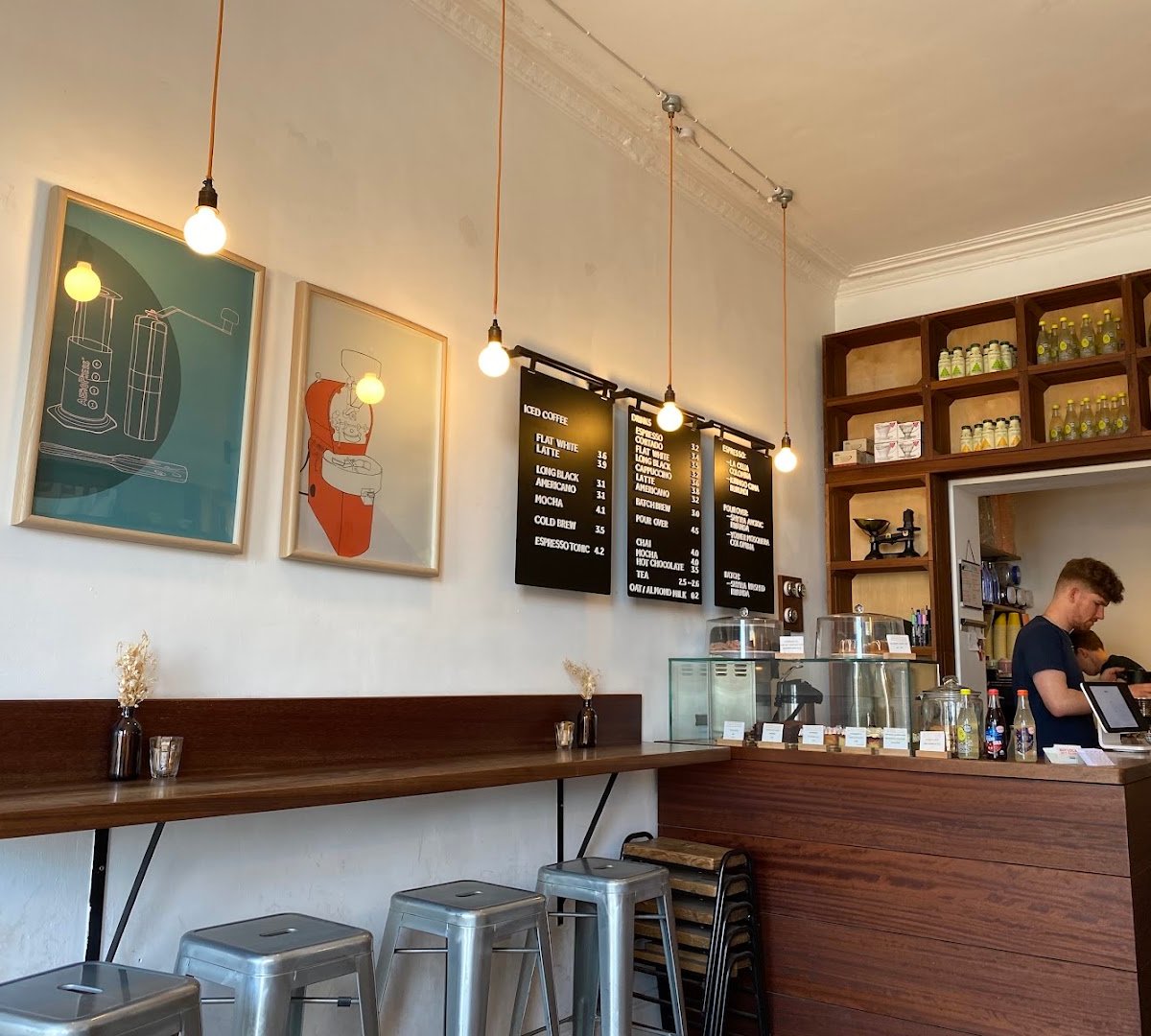 Interior of Fortitude Coffee, specialty coffee shop in Edinburgh