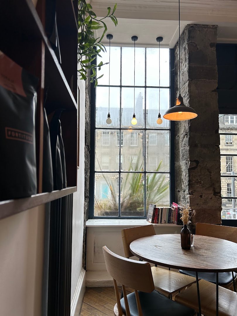 Interior of Fortitude Coffee, specialty coffee shop in Edinburgh