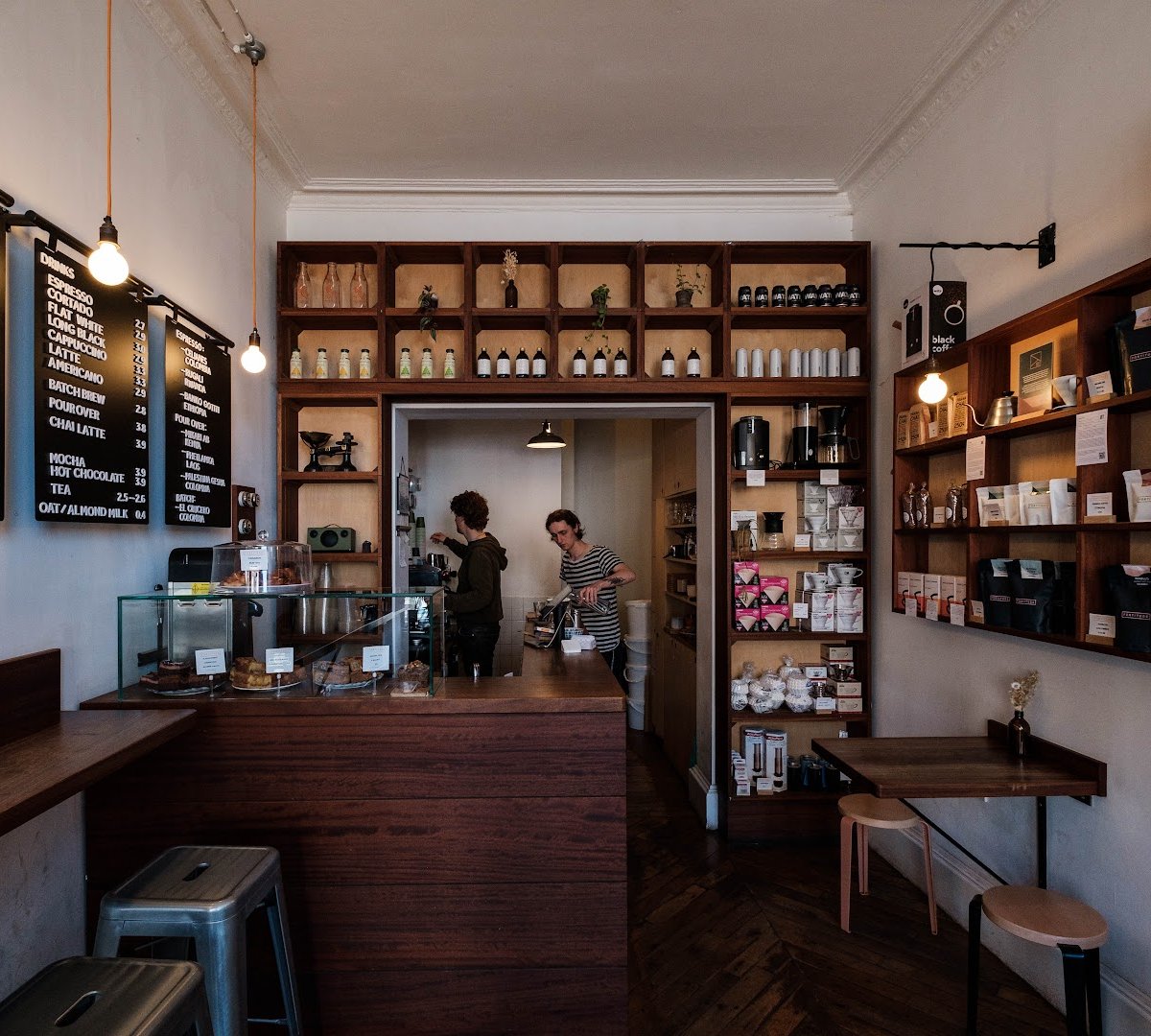 Interior of Fortitude Coffee, specialty coffee shop in Edinburgh
