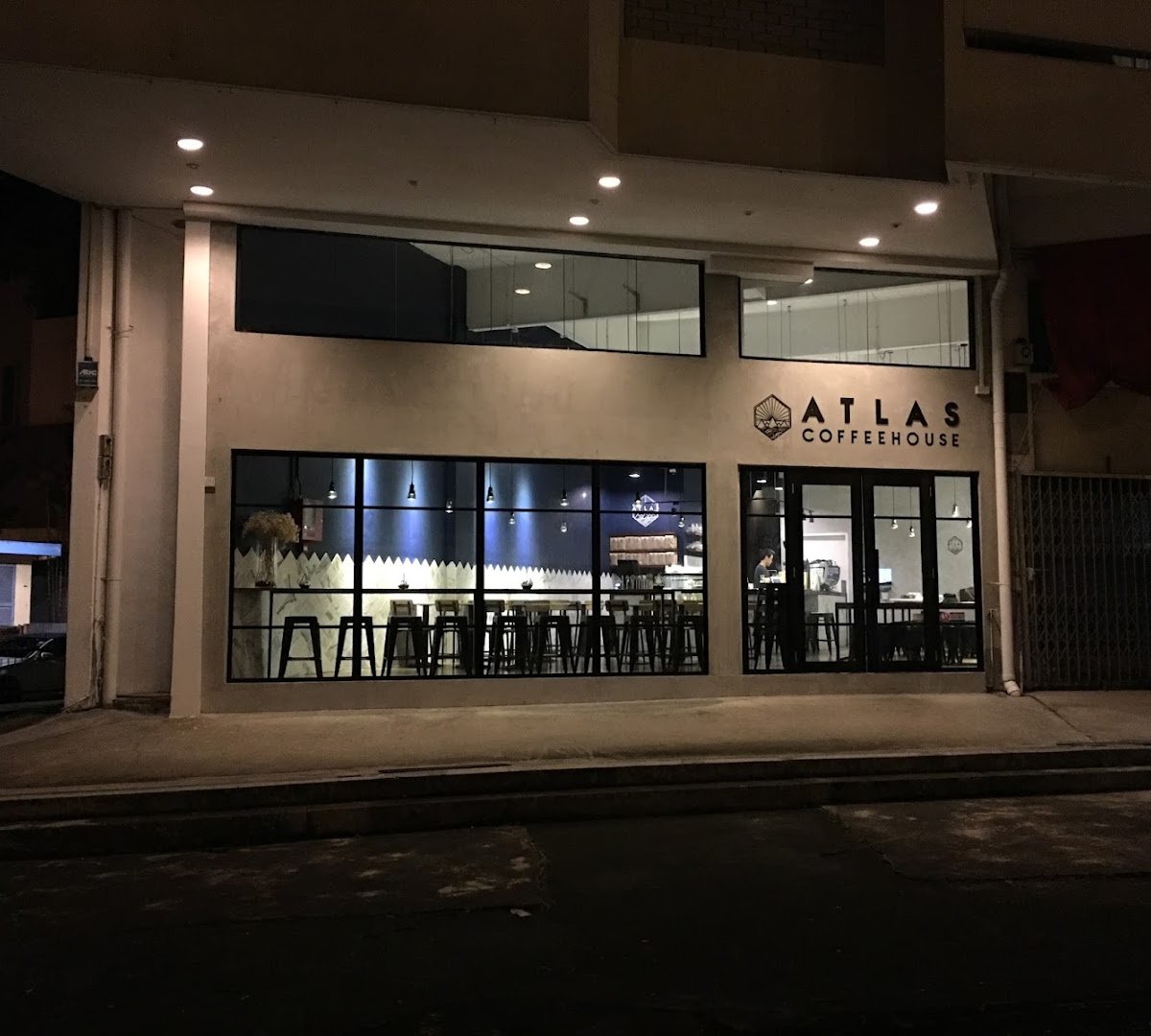 Storefront of Atlas Coffeehouse, specialty coffee shop in Singapore