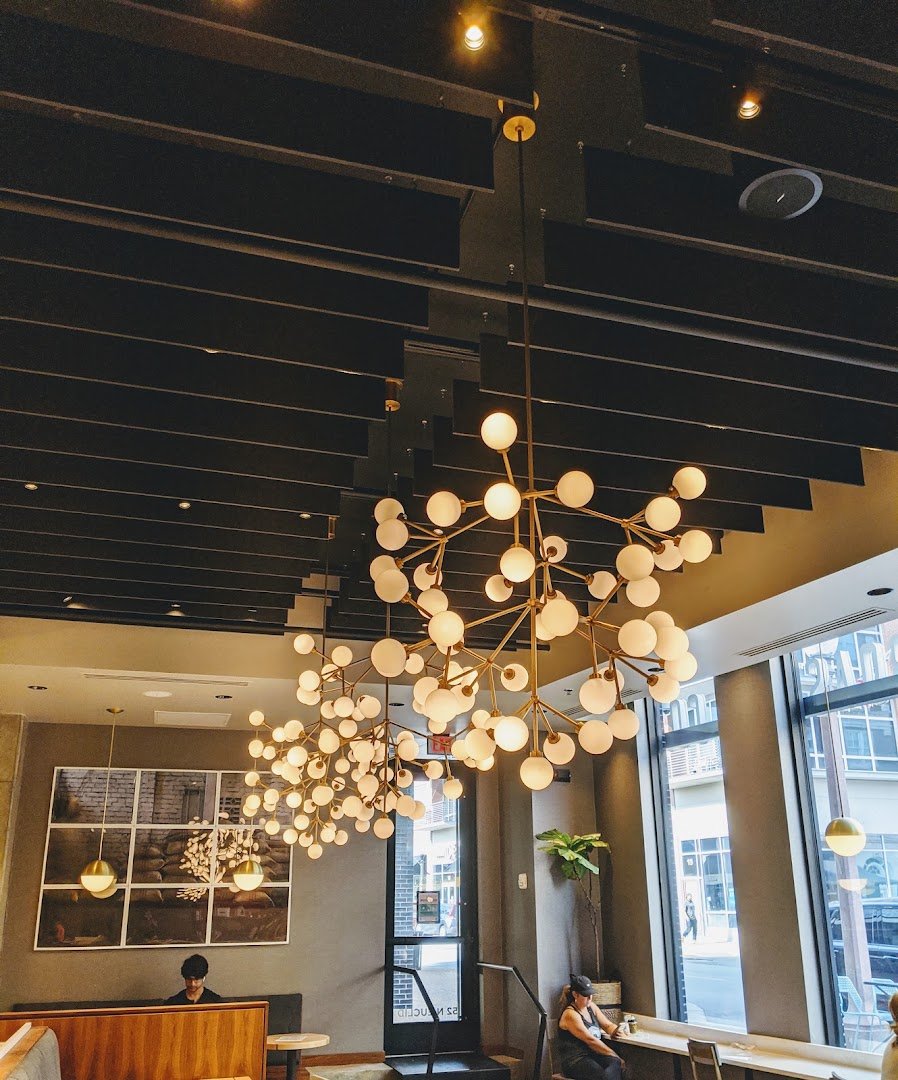 Interior of Kaldi's Coffee, specialty coffee shop in St. Louis