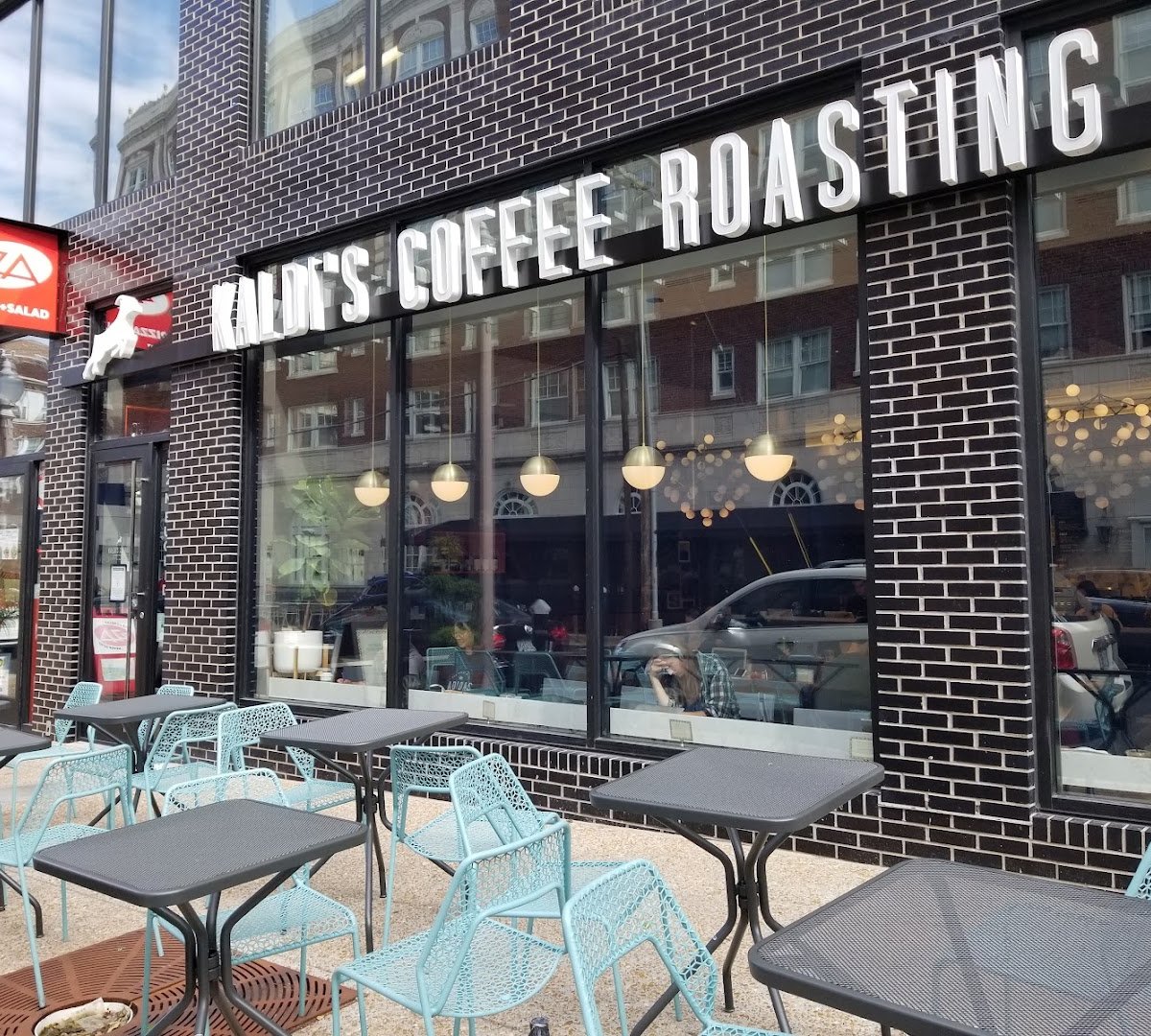 Storefront of Kaldi's Coffee, specialty coffee shop in St. Louis
